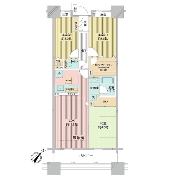 クレストシティタワーズ横浜の間取図