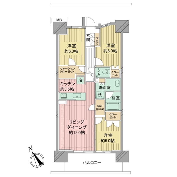 プレミスト湘南辻堂フォレストフェイスの間取図