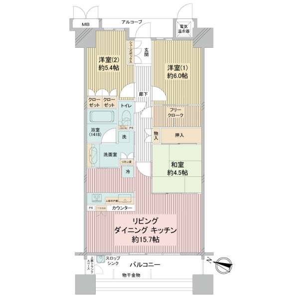 ラ・フルール本山の間取図