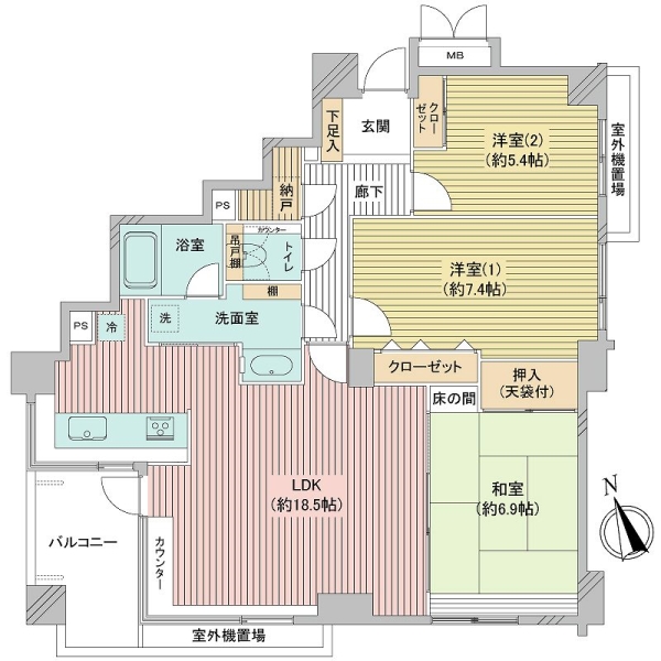 リーベスト保土ヶ谷Ｃ棟の間取図