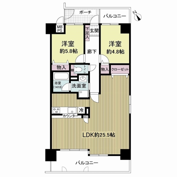 ライオンズマンション平野東の間取図