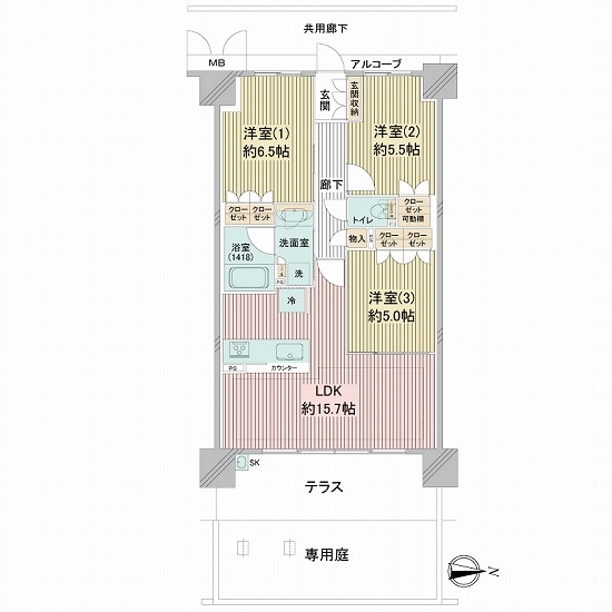 プレサンスロジェ尼崎の間取図