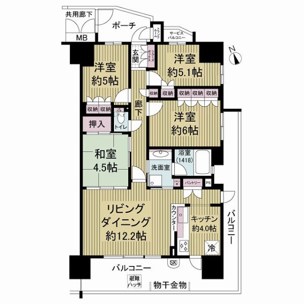 レイシアコート平野長原リバーサイトリッジの間取図
