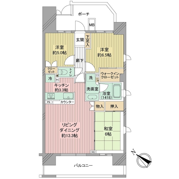 アビダス町田中町ウエストの間取図