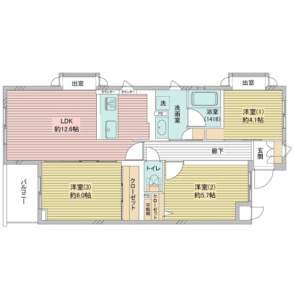 神大寺ガーデンハウスの間取図
