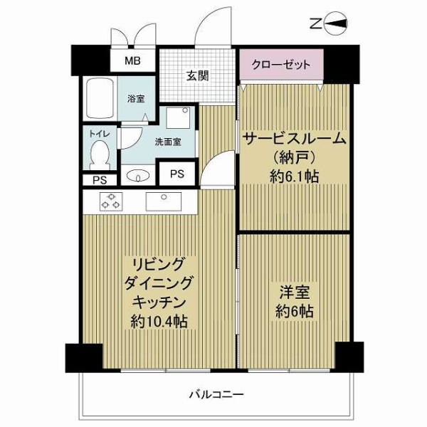 南堀江第二スカイハイツの間取図