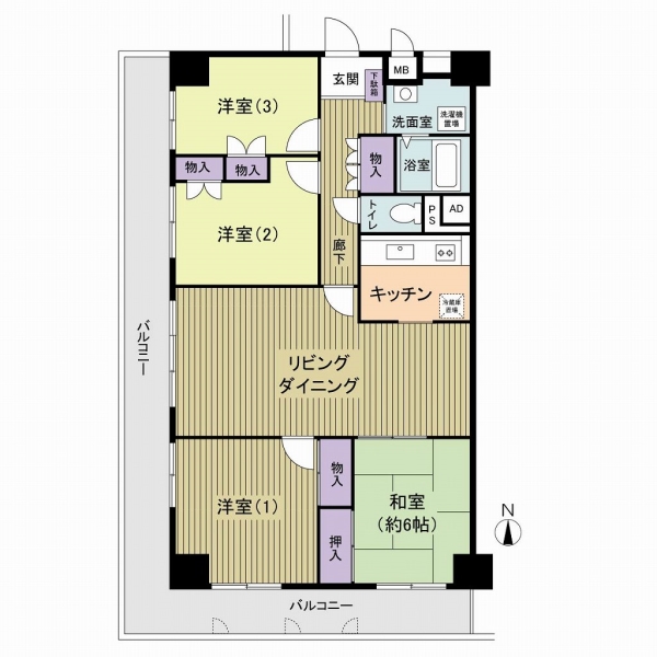 イトーピア東大島マンションの間取図