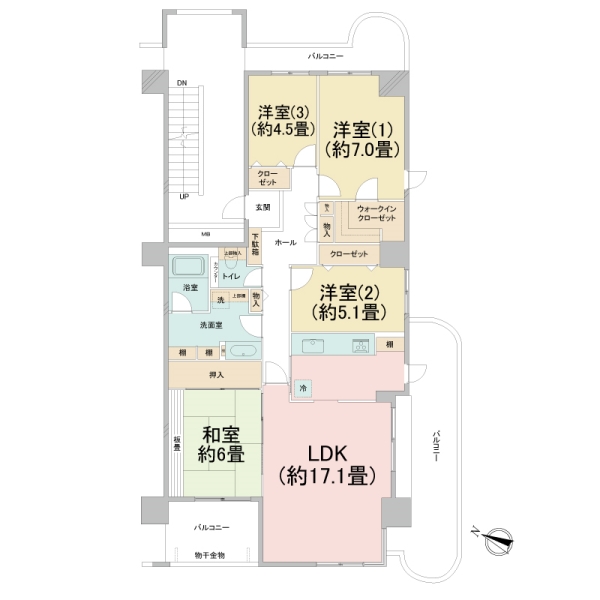 リジェンヌ京町２号棟の間取図