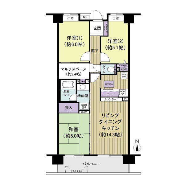 グリーンコーポ川口青木町公園の間取図