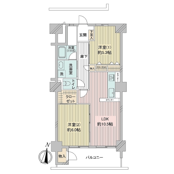 西荻コーポの間取図