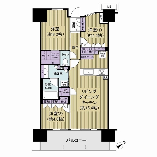 パークホームズ田無ザガーデンの間取図