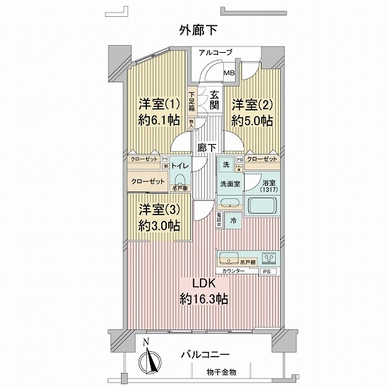 クレアガーデン尼崎エグゼの間取図