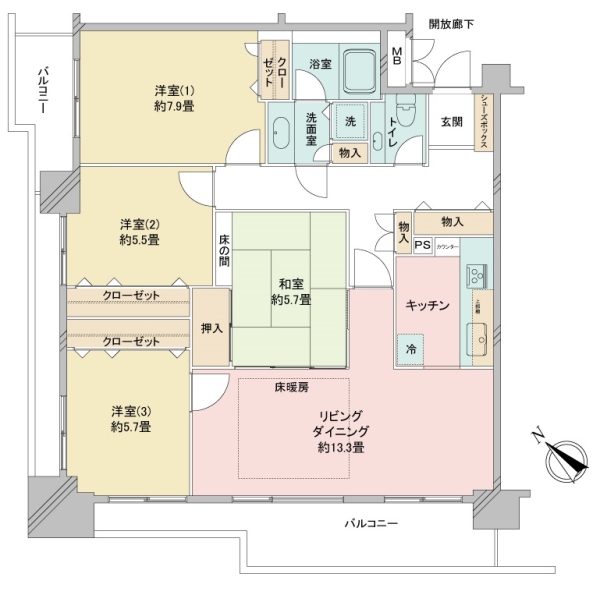 日本橋浜町Ｆタワーの間取図