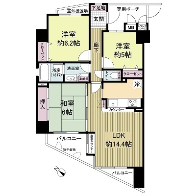 レックスシティ八尾志紀の間取図