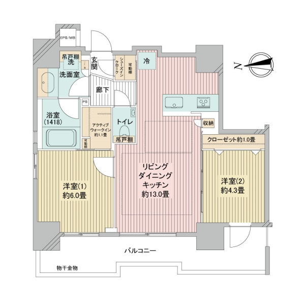 デュオヴェール赤羽Ｅａｓｔの間取図