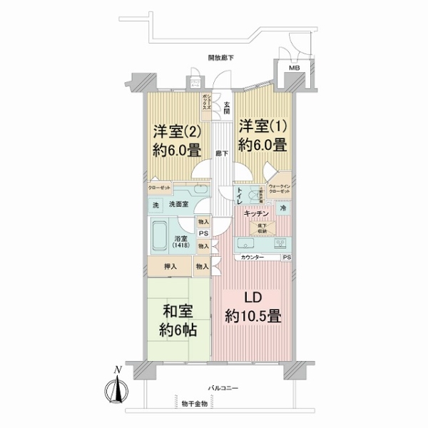 ネオスメイツ港北の間取図