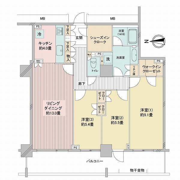 キャナルワーフタワーズＥＡＳＴの間取図