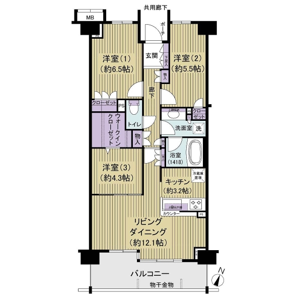 セントラルコート船橋習志野台の間取図