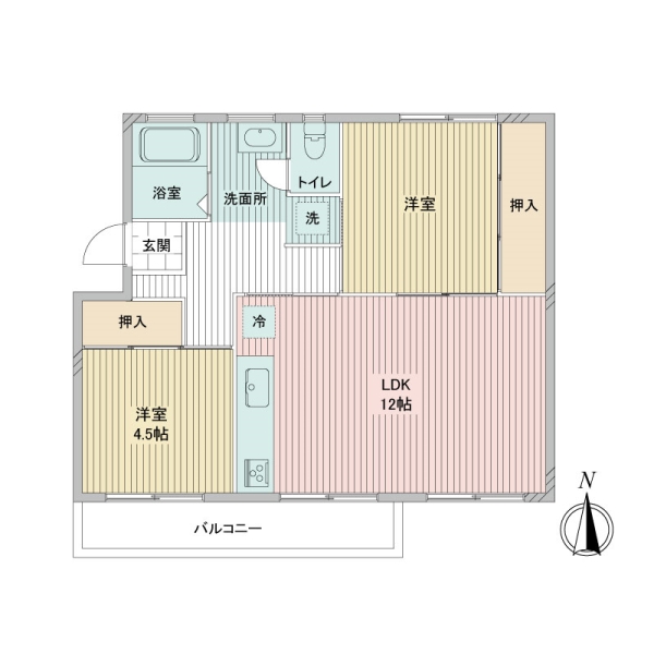 左近山団地５街区５号棟の間取図