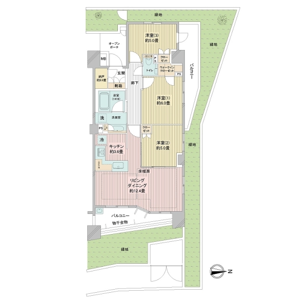 プラウド王子本町ディアージュの間取図