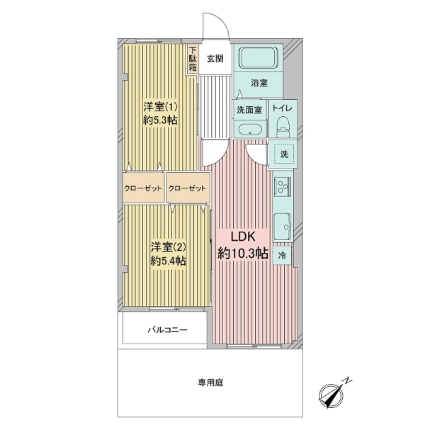 妙蓮寺コーポラスの間取図