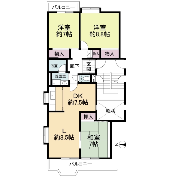 リバーサイドともぶち第一住宅第２８号棟の間取図