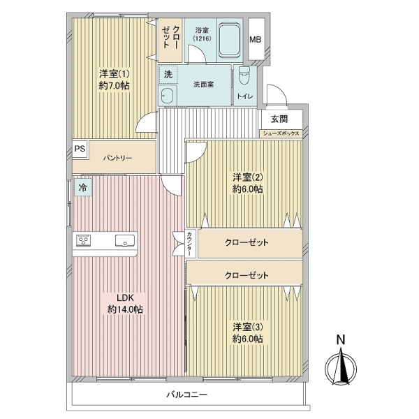 瀬谷ハイツCの間取図