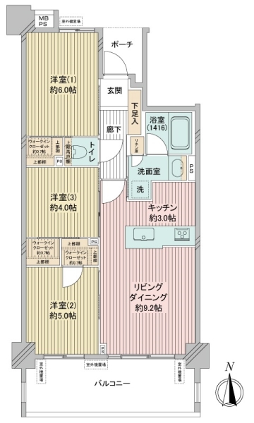 クオス川崎矢向の間取図