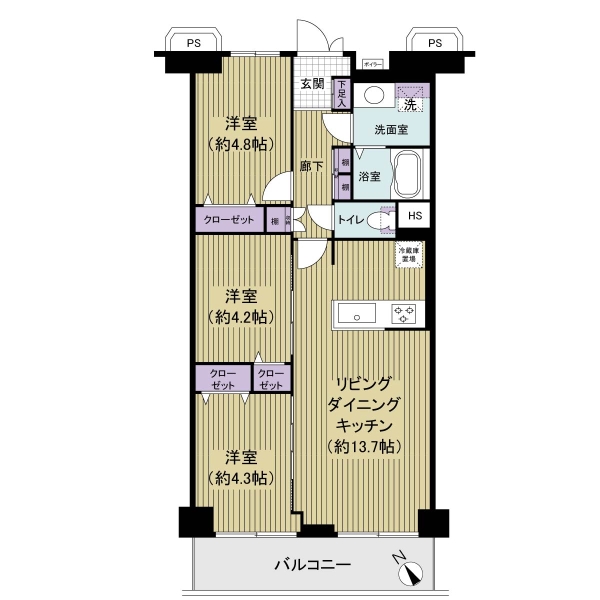 マーシャンハイツ梅島の間取図