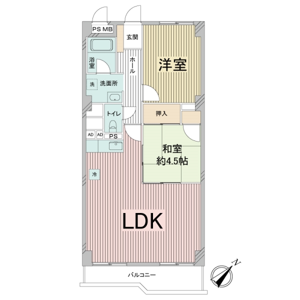 グリーンヒルズ横浜Ａ棟の間取図