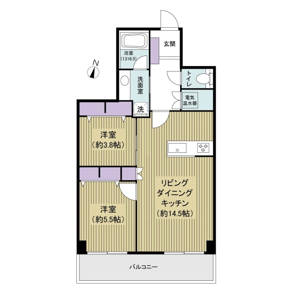 ライオンズマンション大名の間取図