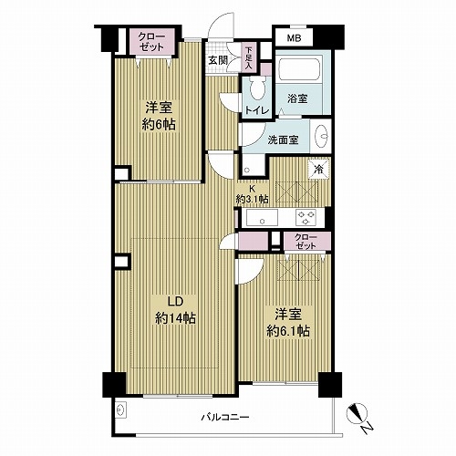 ヴァンコート弁天町磯路の間取図