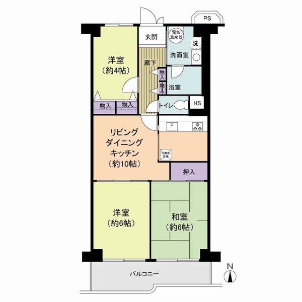 南篠崎スカイハイツAの間取図