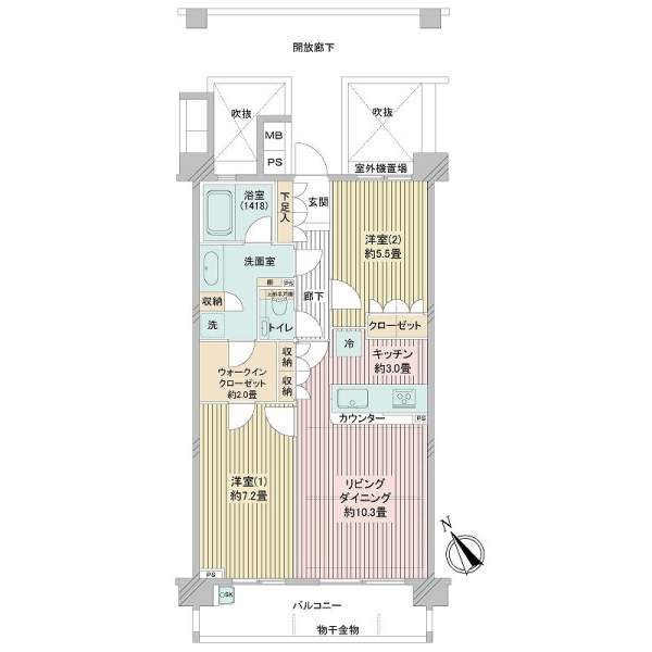 ルミナス島津山の間取図