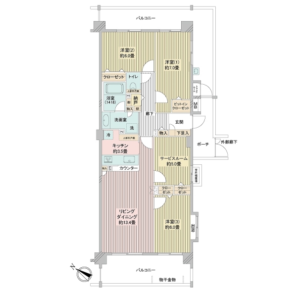 コスモヒルズ横浜ＷＥＳＴの間取図