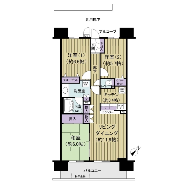 インプレスト稲毛の間取図