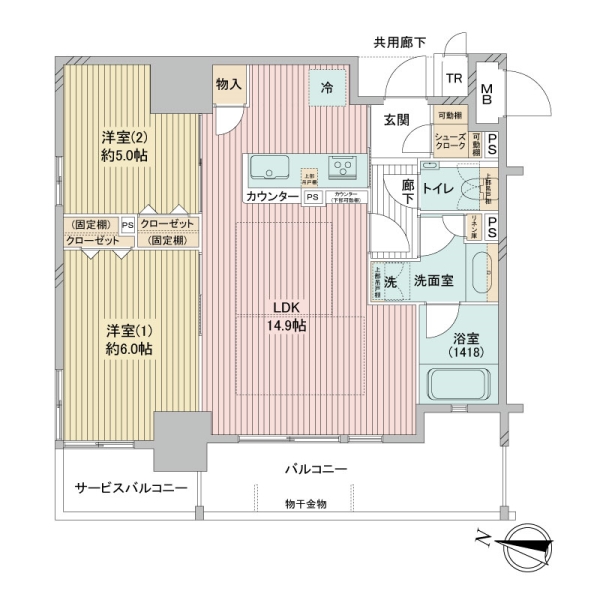 プレミスト靱本町の間取図