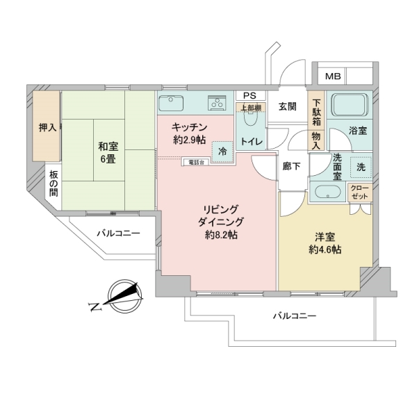東急ドエル・アルス川口五丁目壱番館の間取図