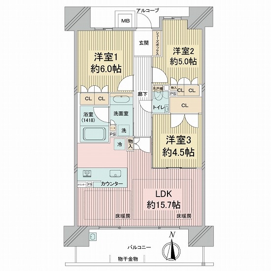 ザ・パークハウス尼崎潮江の間取図