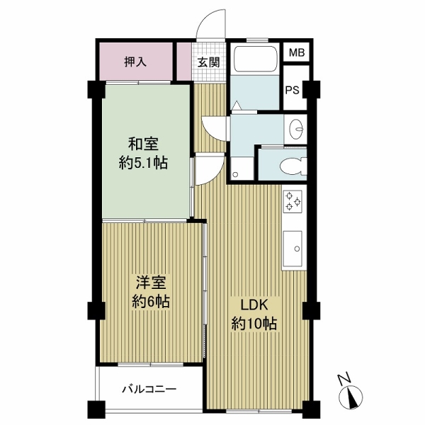 西宮第三コーポラスB棟の間取図