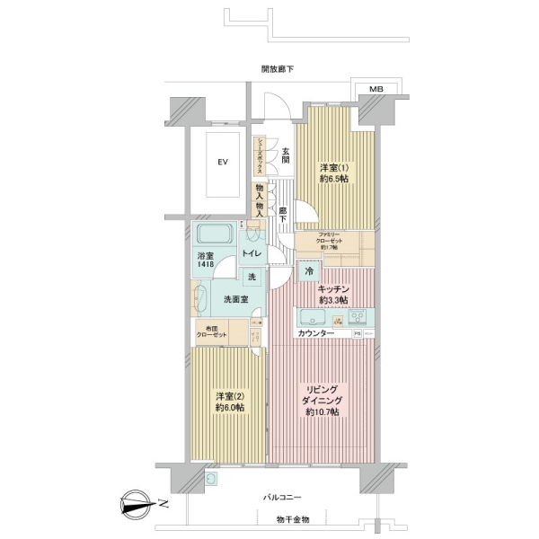 バウス西葛西清新町の間取図