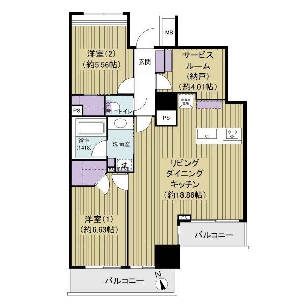 アトラスタワー北千住の間取図