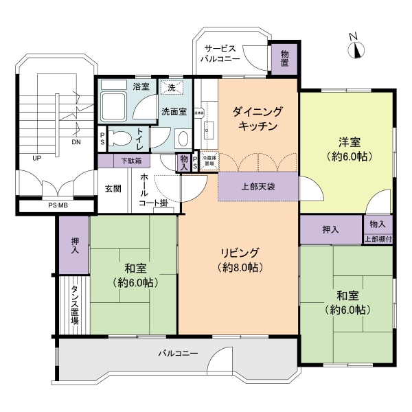 第二稲毛ハイツ９棟の間取図