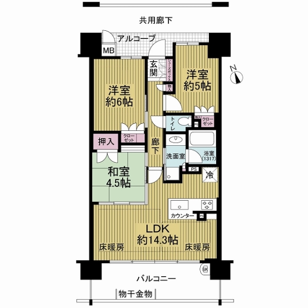 グランアッシュ阿倍野晴明丘の間取図