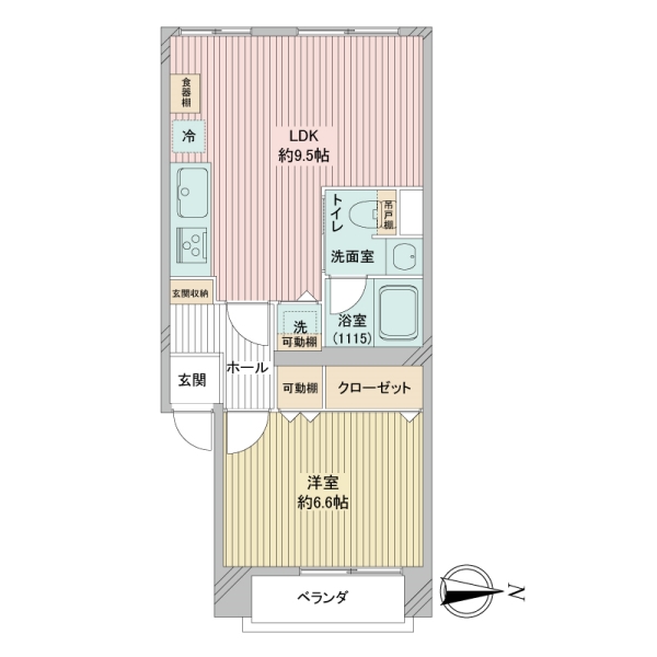 大山マイコーポB棟の間取図