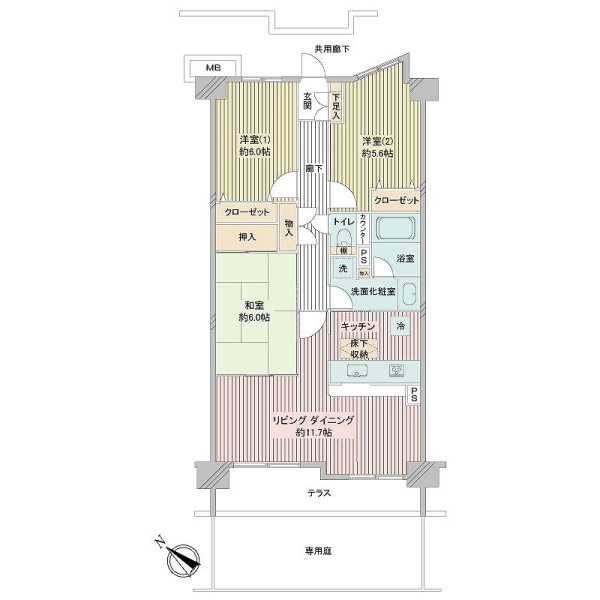 ガーデンホーム幡ヶ谷の間取図