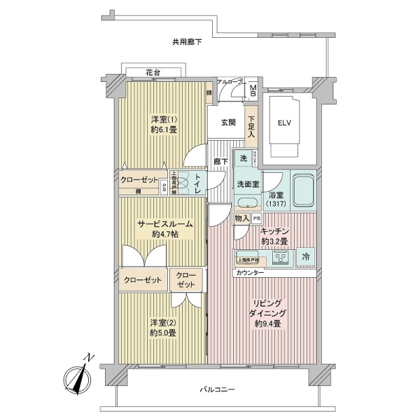グランシャリオ横濱鶴見の間取図