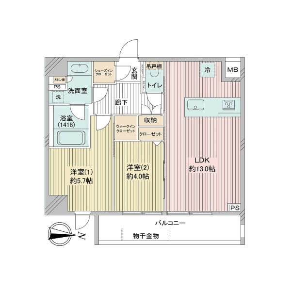 ヴァースクレイシアＩＤＺ大宮の間取図