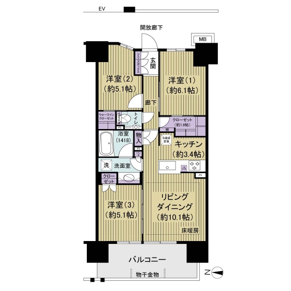 メイツ深川住吉の間取図