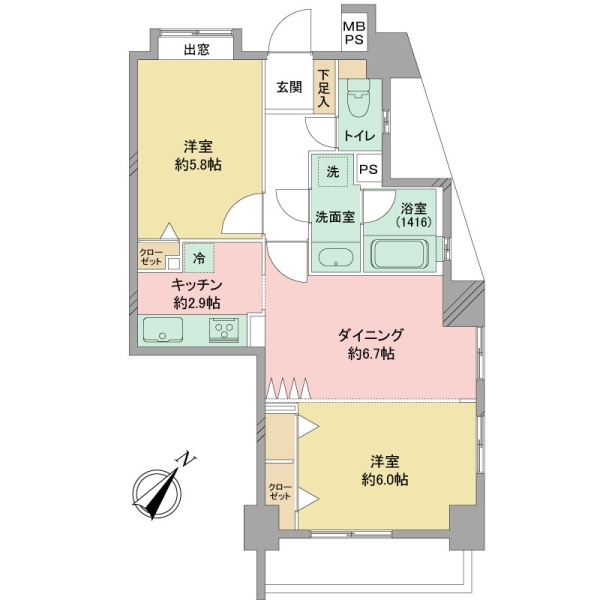 ライオンズマンション町田森野の間取図